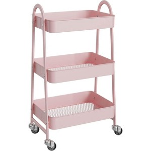 MyDepot Utility Cart 3-Tier Kitchen Storage Rack with Handle and Lockable Wheels for Office, Kitchen, Living Room, Bathroom - 1 of 4