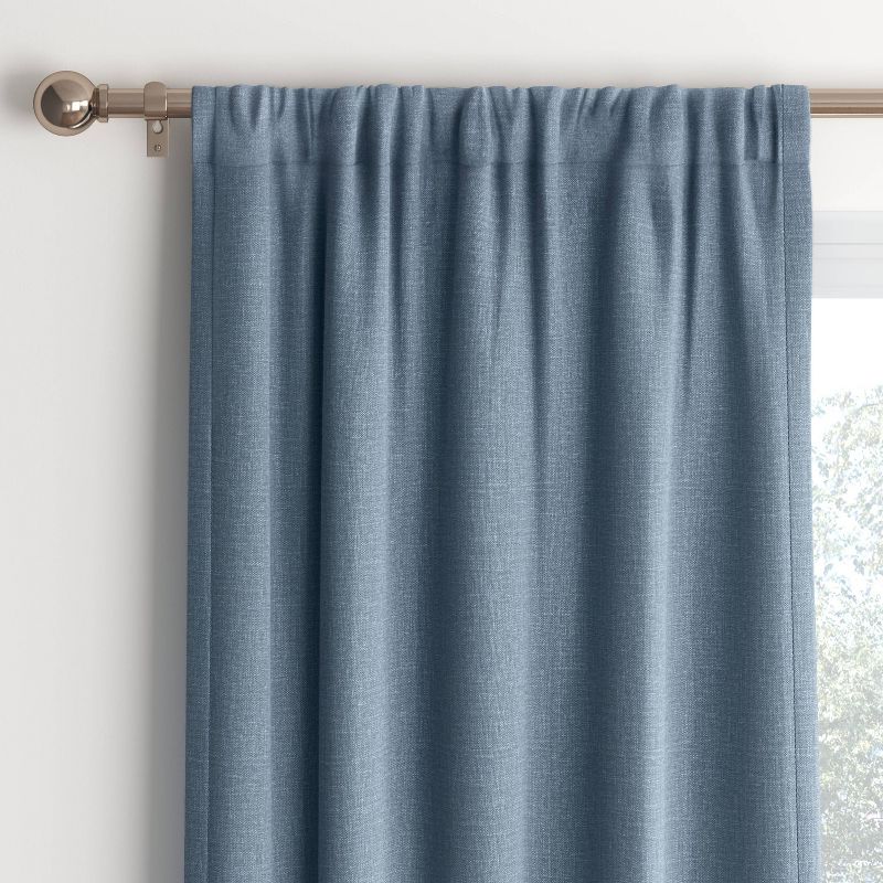 Room Darkening Heathered Thermal Window Curtain Panel Blue - Room Essentials™, 1 of 7