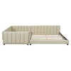 Queen Size & Twin XL Size Upholstered Platform Bed Daybed Frame, Mother & Child Bed, PU Leather -ModernLuxe - 4 of 4