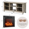 Costway  58'' 2-Tier Fireplace TV Stand W/18'' 1400W Electric Fireplace 65'' - 2 of 4
