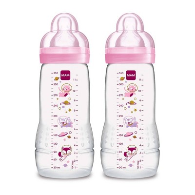 MAM Baby Bottles for Breastfed Babies, MAM Baby Bottles Anti Colic, White,  2 Count