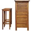 vidaXL 3 Piece Bar Table and Chair Set Solid Acacia Wood - 3 of 4