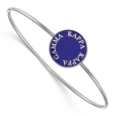 Black Bow Jewelry Sterling Silver Kappa Kappa Gamma Greek Life Bangle Bracelet 8 Inch