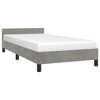 vidaXL Twin XL Bed Frame with Headboard in Light-Gray Velvet Fabric - Sturdy and Stable with Plywood Slats - 2 of 4
