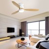 BestParts 52" Flush Ceiling Fan with Solid Wood Blades - 3-Speed, LED Light, Remote Control - 3 of 4