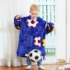 Catalonia Wearable Blanket Hoodie for Kids, Fleece Snuggy Sweatshirt Pullover, 4-12 Years Kids, Gift for Boys Girls, Christmas Gift Ideas - 2 of 4