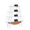 GDFStudio Daxen Modern 4-Tier Metal and Wooden Sailboat-Inspired Bookshelf with Hidden Drawer - 4 of 4