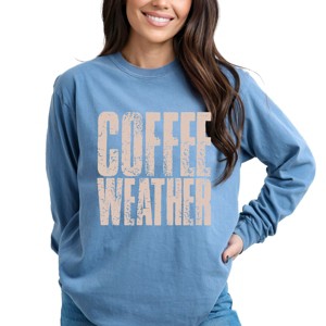 Coffee Weather Distressed - Garment Dyed Long Sleeve - 1 of 3