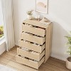 TackView 5 Drawer Rattan Dresser for Bedroom, Integrated Cabinet Body & Legs Design, for Home Office - 2 of 4