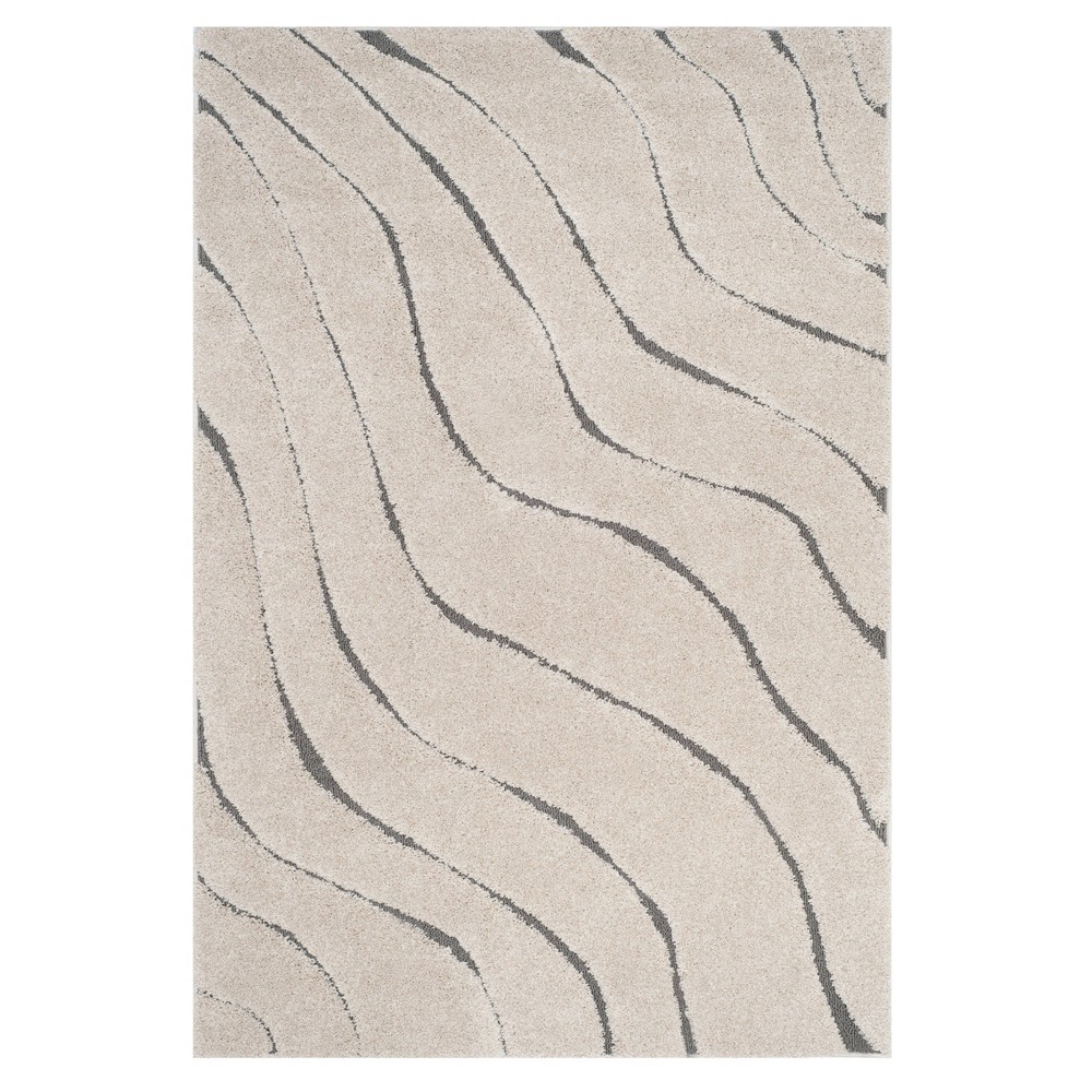 6'x9' Wave Loomed Area Rug Cream/Gray - Safavieh