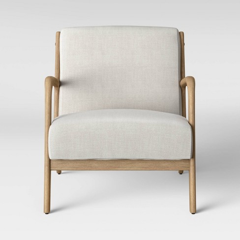 Cream and wood chair sale