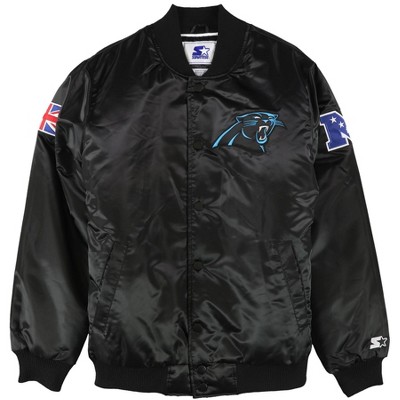 STARTER Mens Carolina Panthers Varsity Jacket, Black, X-Large