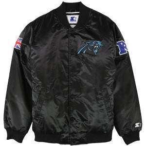 STARTER Mens Carolina Panthers Varsity Jacket, Black, X-Large - 1 of 4