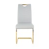 DOMETOUR Modern Dining Chairs with Faux Leather Padded Seat with Chrome Metal Legs for Kitchen Dining Room Set of 4 - 3 of 4