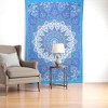 HomeRoots 80" X 56" Royal Blue Blue And White Mandala Cotton Hanging Tapestry - 2 of 4