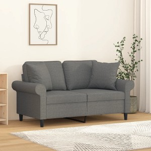 vidaXL Throw Pillows 2 pcs Dark Gray 15.7 in.x15.7 in. Fabric - 1 of 4