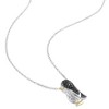 EVERLY JEWELRY | Two-Tone Silver with Black Rhodium Black Diamond Penguin Pendant with Chain - 2 of 4