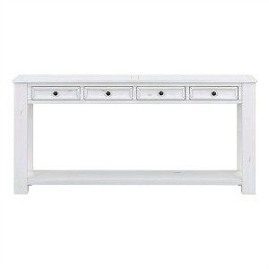 XINGHANZHENXUAN Rustic Chic Console Table with 4 Drawers & Bottom Shelf, Solid Wood Sofa Table for Entryway, Hallway, Living Room - 1 of 4