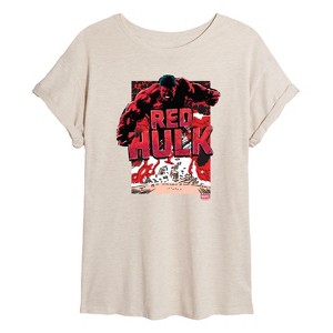 Women's - Marvel - Angry Red Hulk Oversized Graphic T-Shirt - 1 of 4