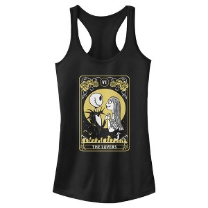Juniors Womens The Nightmare Before Christmas The Lovers Tarot Card Racerback Tank Top - 1 of 4