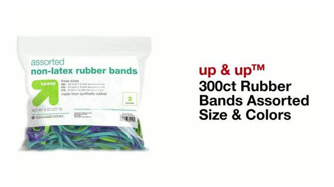 300ct Rubber Bands Assorted Size and Colors - up &#38; up&#8482;, 2 of 6, play video