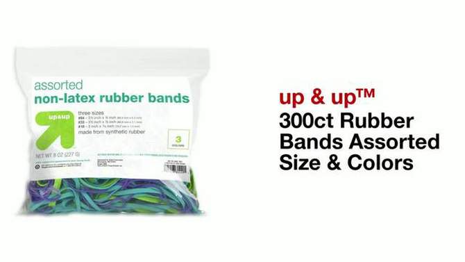 300ct Rubber Bands Assorted Size and Colors - up &#38; up&#8482;, 2 of 6, play video