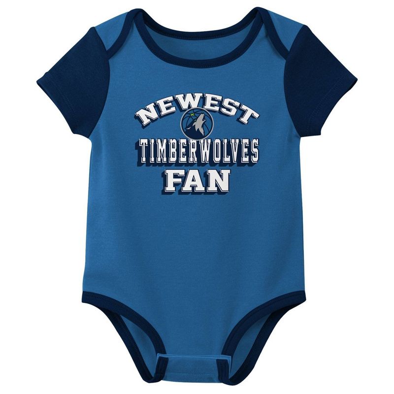 NBA Minnesota Timberwolves Infant Boys&#39; 3pk Bodysuit Set, 2 of 5