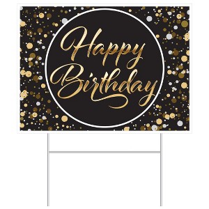 Beistle Plastic Happy Birthday Yard Sign, 11½" x 15½" - 1 of 2