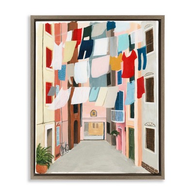 Stupell Industries Laundry Clothesline Between Apartments, 25" x 31"
