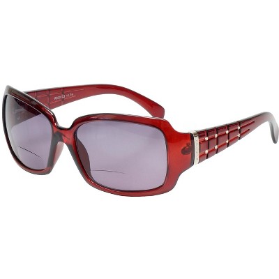 Calabria 830 POLARIZED Womens Bi-Focal Reading Sunglasses Wine Red with Grey +3.00