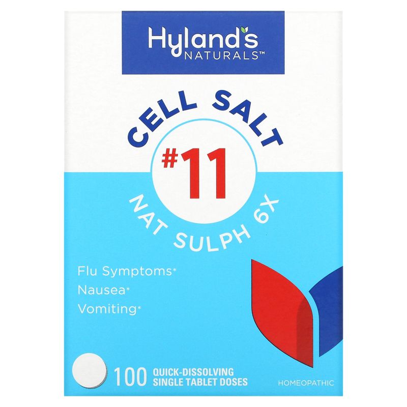 Hyland's Naturals Cell Salt #11, Nat Sulph 6X, 100 Quick-Dissolving Single Tablet, 1 of 4