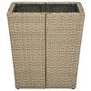 vidaXL Tea Table Beige 16.3 inches x16.3 inches x17.3 inches  Poly Rattan and Tempered Glass - 3 of 4
