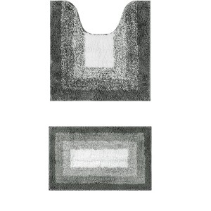 Unique Bargains Non-Slip Absorbent Soft Plush Shaggy Bath Mats 2 Pcs - 1 of 4