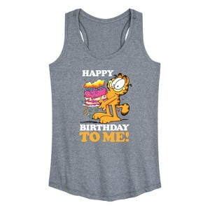 Women's - Garfield - Happy Birthday To Me Graphic Racerback Tank - 1 of 4