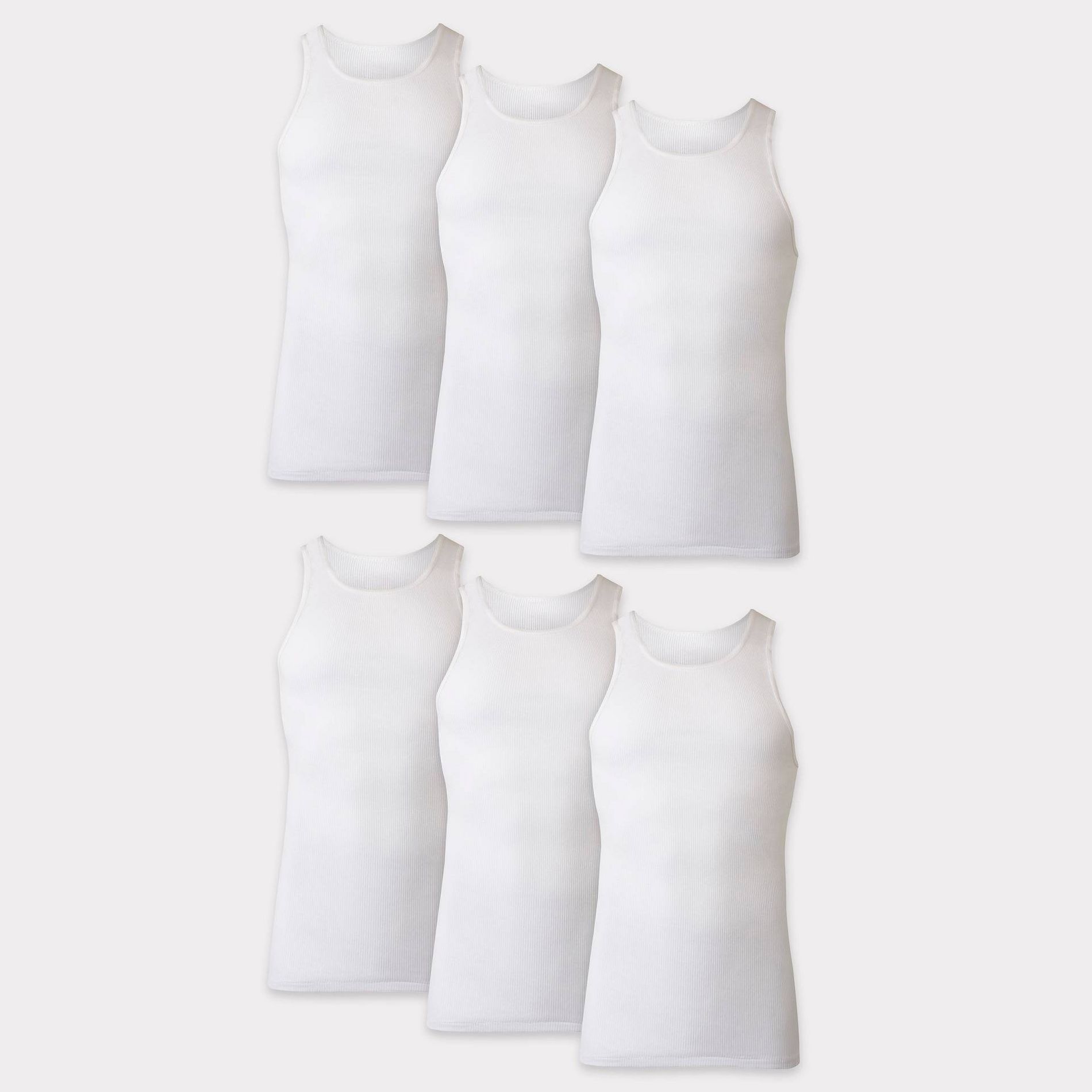 Hanes Men's 6pk Tanks - White