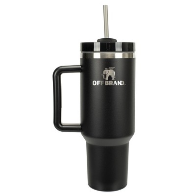 100 North Off Brand Elephant Logo Funny 40 oz. Stainless Steel, Large Water Bottle Coffee Mug, Spill & Leak Resistant, Thermal Travel Tumbler with