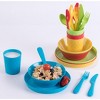 Basicwise 24-Piece Kids Dinnerware Set Plastic 4 Plates, 4 Bowls, 4 Cups, 4 Forks, 4 Knives, and 4 Spoons - 3 of 4