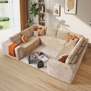 XIZZI Modular Sectional Sofa Couch, L/U-Shape Upholstered Couch, Modern Minimalist Couches for Living Room, Free Combination Deep Seat Corner Couch - 1 of 4