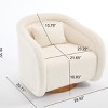 Set of 2 Swivel Accent Chair Modern Teddy Fabric Upholstery with 360-Degree Rotation & Comfy Barrel Shape for Living Room or Bedroom-Cuddlewood - 4 of 4
