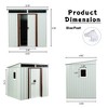 6ft x 5ft Outdoor Metal Storage Shed Lockable Sliding Doors Floor Frame Waterproof Tool Storage House, White - 2 of 4