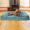FurHaven Plush and Suede Cooling Gel Top Memory Foam Sofa Dog Bed - 3 of 3