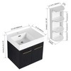 ChicFurnit Bathroom Vanities 24 Inch Wall Mounted Vanity with Resin Sink and Left Storage Basin for Bathroom, Black, 23.6"*18.1"*22.4" - 3 of 4