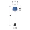 360 Lighting Dyna 58" High Black and Royal Blue Shade 2-Light Floor Lamp - 4 of 4
