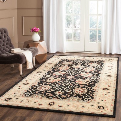Antiquity Black and Gold Handmade Wool Area Rug 4' x 6'