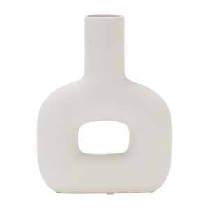 Sagebrook Home 8" Dolomite Open Cut-Out Vase Contemporary Abstract Table - 1 of 4