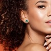 CREATED FOREVER | Sterling Silver 1 4/5 CT TGW Created Emerald and 1 1/3 CT TW Lab-Grown Diamond Halo Stud Earrings - 4 of 4