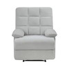Velvet Reclining Chair with Pillowtop Arms, Tufted Back, and Solid Wood Frame - 2 of 4