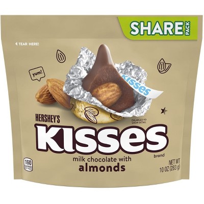 Hershey's Kisses Almond Chocolate Candy - 10oz : Target