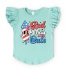 The Juniper Shop Red White and Cute Firework  Flutter Sleeve Tee - 3 of 4