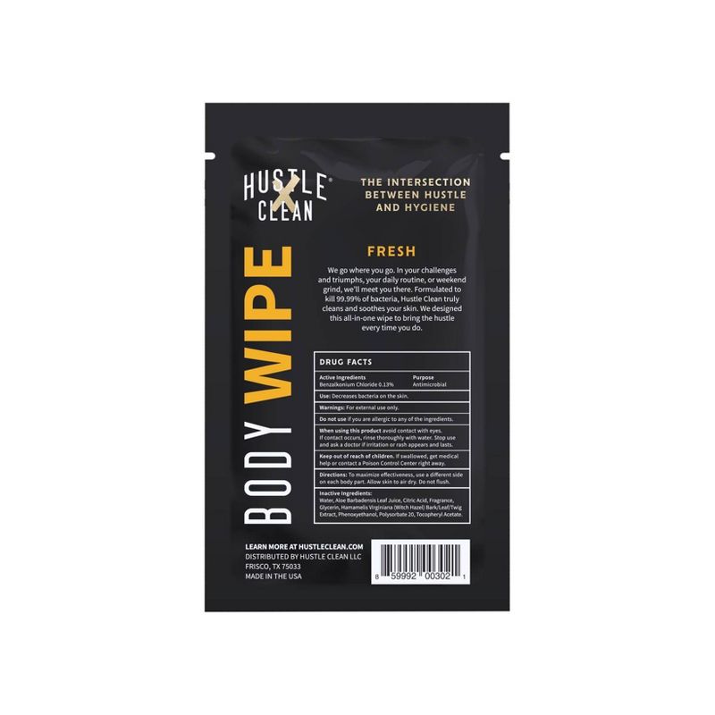 Hustle Clean Body Wipes - Fresh Scent, 3 of 12